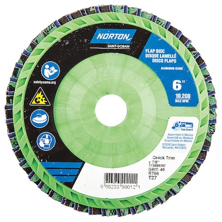 Fiber Disc, 6 in Dia, 7/8in Arbor, P40 Grit MPN:66623399012