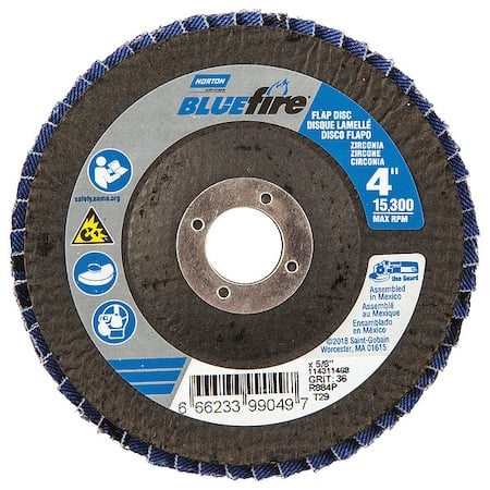 Fiber Disc, 4 in Dia, 5/8in Arbor, P36 Grit MPN:66623399049