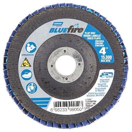 Fiber Disc, 4 in Dia, 5/8in Arbor, P40 Grit MPN:66623399050