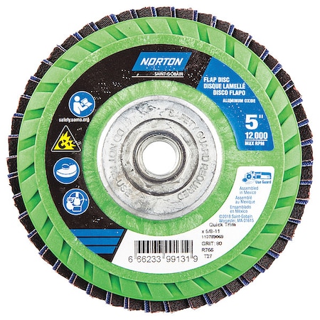 Fiber Disc, 5 in Dia, 5/8in Arbor, P80 Grit MPN:66623399131