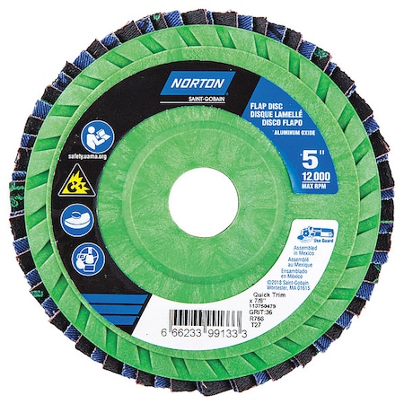 Fiber Disc, 5 in Dia, 7/8in Arbor, P36 Grit MPN:66623399133