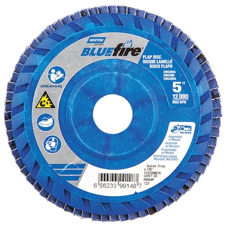 Fiber Disc, 5 in Dia, 7/8in Arbor, P36 Grit MPN:66623399148