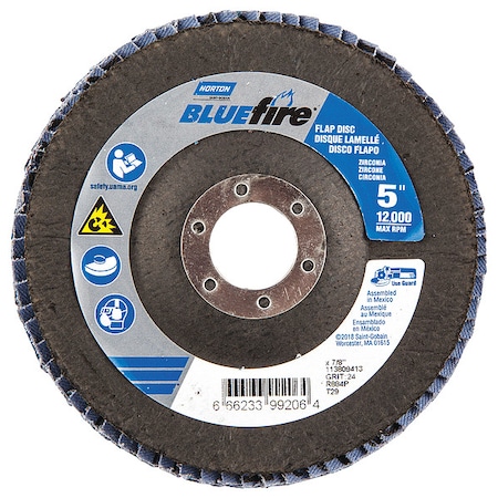 Fiber Disc, 5 in Dia, 7/8in Arbor, P24 Grit MPN:66623399206