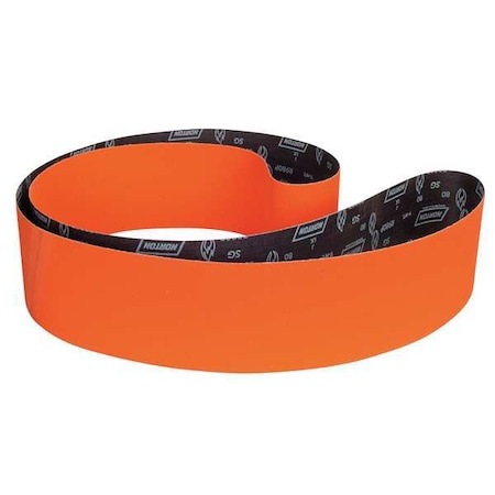 Sanding Belt, 6 in W, 132 in L, Coated, Ceramic, 80 Grit, Coarse, Blaze R980P, Orange MPN:69957344992