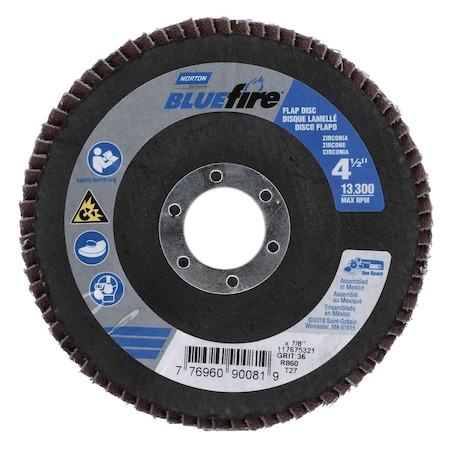 Flap Disc, Zirconia Alumina, 4 1/2