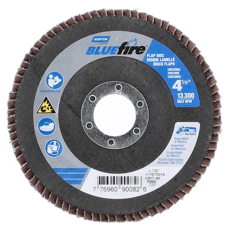 Flap Disc, Zirconia Alumina, 4 1/2
