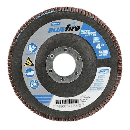 Flap Disc, Zirconia Alumina, 4 1/2