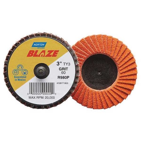 Flap Disc, 2 in Dia, 40 Grit, Type 27 MPN:77696090146