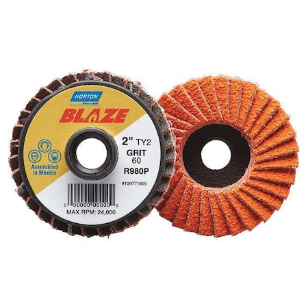 Flap Disc, 2 in Dia, 80 Grit, Type 27 MPN:77696090158