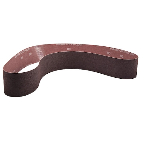 Sanding Belt, 2 1/2 in W, 48 in L, Coated, Aluminum Oxide, 80 Grit, Coarse, R228 Metalite, Brown MPN:78072721520