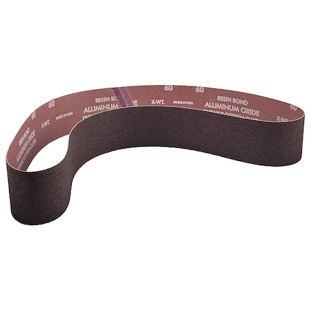 Sanding Belt, 2 1/2 in W, 48 in L, Coated, Aluminum Oxide, 60 Grit, Coarse, R228 Metalite, Brown MPN:78072721525