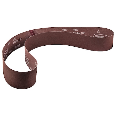 Sanding Belt, 2 1/2 in W, 60 in L, Coated, Aluminum Oxide, 220 Grit, Very Fine, R228 Metalite MPN:78072721565