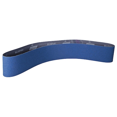 Sanding Belt, 2 in W, 72 in L, Coated, Zirconia Alumina, 60 Grit, Coarse, BlueFire R821P, Blue MPN:78072727144