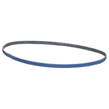 Sanding Belt, 1/4 in W, 24 in L, Coated, Zirconia Alumina, 120 Grit, Medium, BlueFire R823P, Blue MPN:78072728550