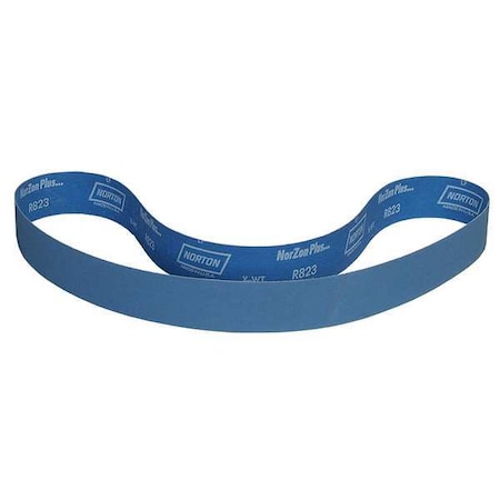 Sanding Belt, 2 in W, 48 in L, Coated, Zirconia Alumina, 150 Grit, Fine, BlueFire R823P, Blue MPN:78072728613