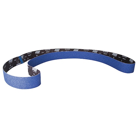 Sanding Belt, 3 in W, 132 in L, Coated, Zirconia Alumina, 50 Grit, Coarse, BlueFire R884P, Blue MPN:78072750135