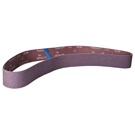 Sanding Belt, 2 in W, 30 in L, Coated, Aluminum Oxide, 120 Grit, Medium, R228 Metalite, Brown MPN:78072762561