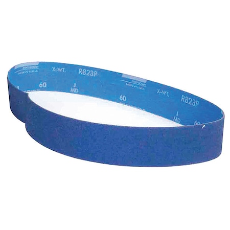 Sanding Belt, 2 in W, 36 in L, Coated, Zirconia Alumina, 80 Grit, Coarse, BlueFire R823P, Blue MPN:78072763156