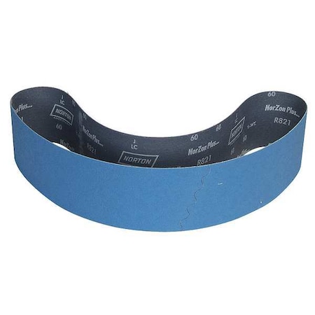 Sanding Belt, 6 in W, 48 in L, Coated, Zirconia Alumina, 150 Grit, Fine, BlueFire R823P, Blue MPN:78072770042