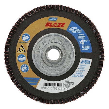 4-1/2 X 5/8-11 In Blazefiberglass Flap Disc 60G MPN:66261096435