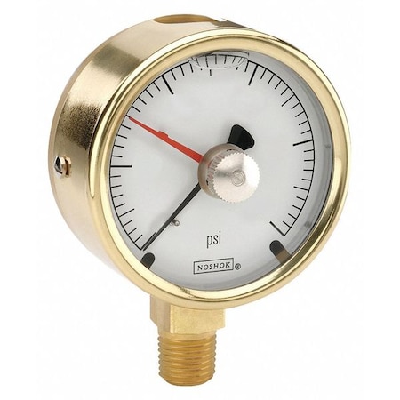 Brass Case Pressure Gauge, MIP, 1500 psi MPN:25-300-1500-MIP