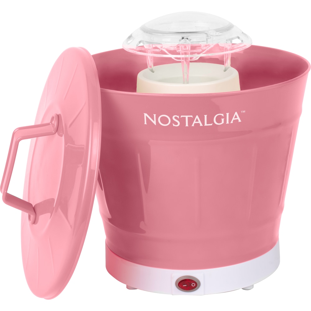 Nostalgia Hot Air Popcorn Maker And Bucket, 10-1/8inH x 9-15/16inW x 9-15/16inD, Coral MPN:APHBKT8CRL