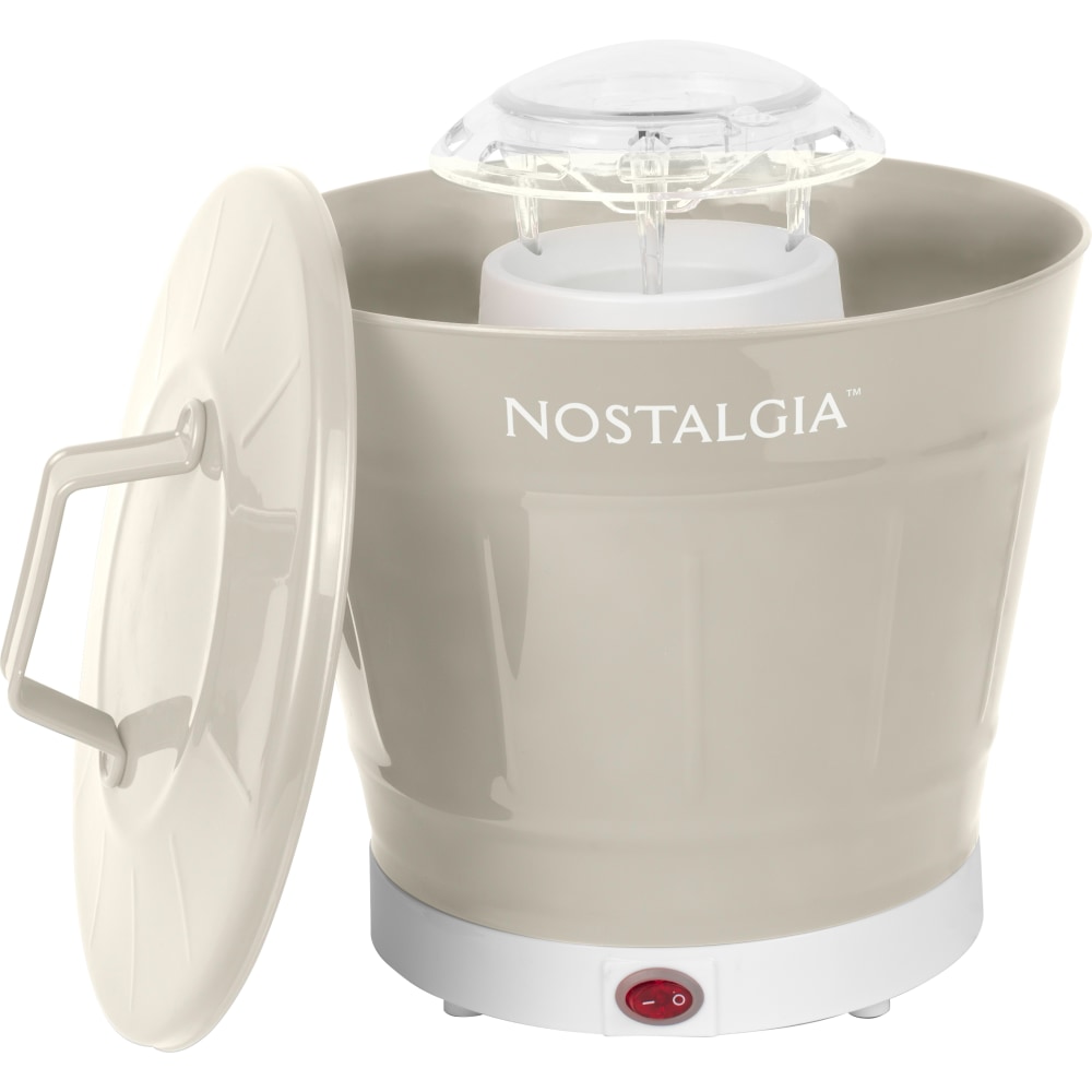 Nostalgia Hot Air Popcorn Maker And Bucket, 10-1/8inH x 9-15/16inW x 9-15/16inD, Khaki MPN:APHBKT8KK