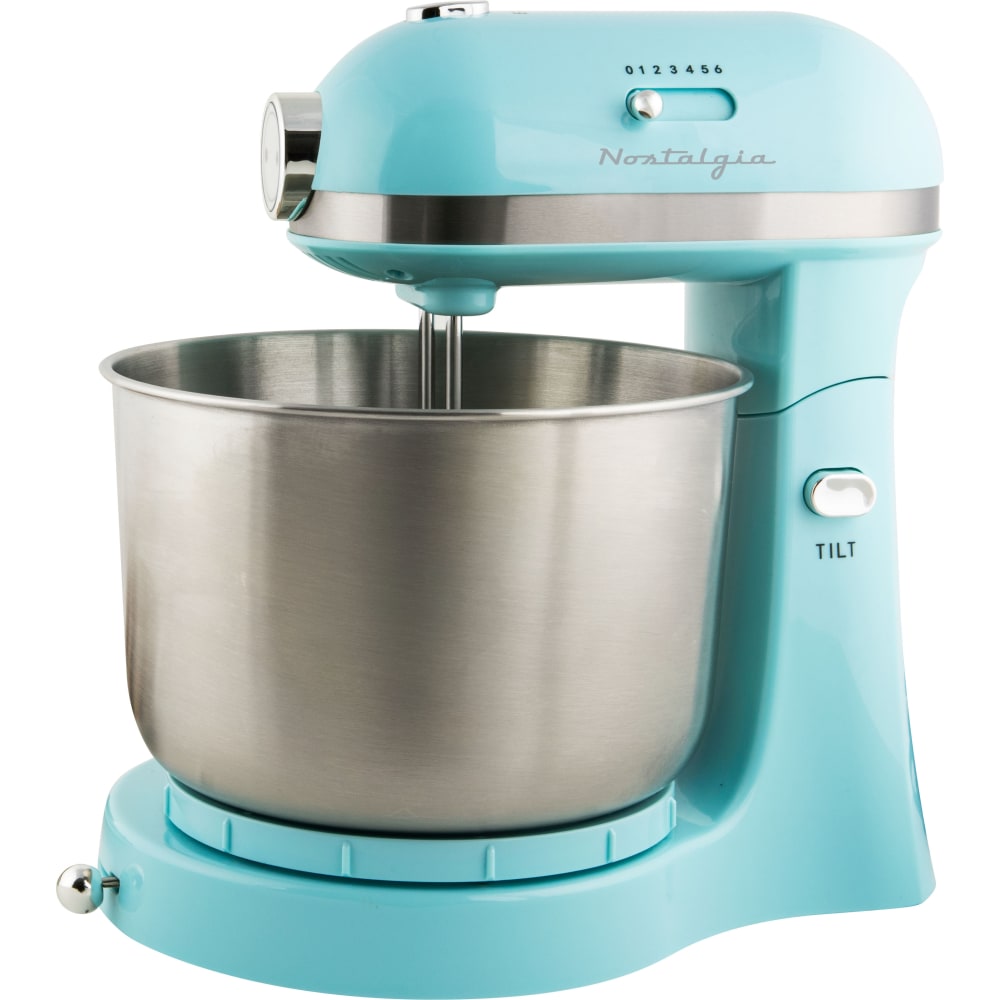 Nostalgia CLSMIXER356AQ 3.5-Quart Stand Mixer, Aqua MPN:CLSMIXER356AQ