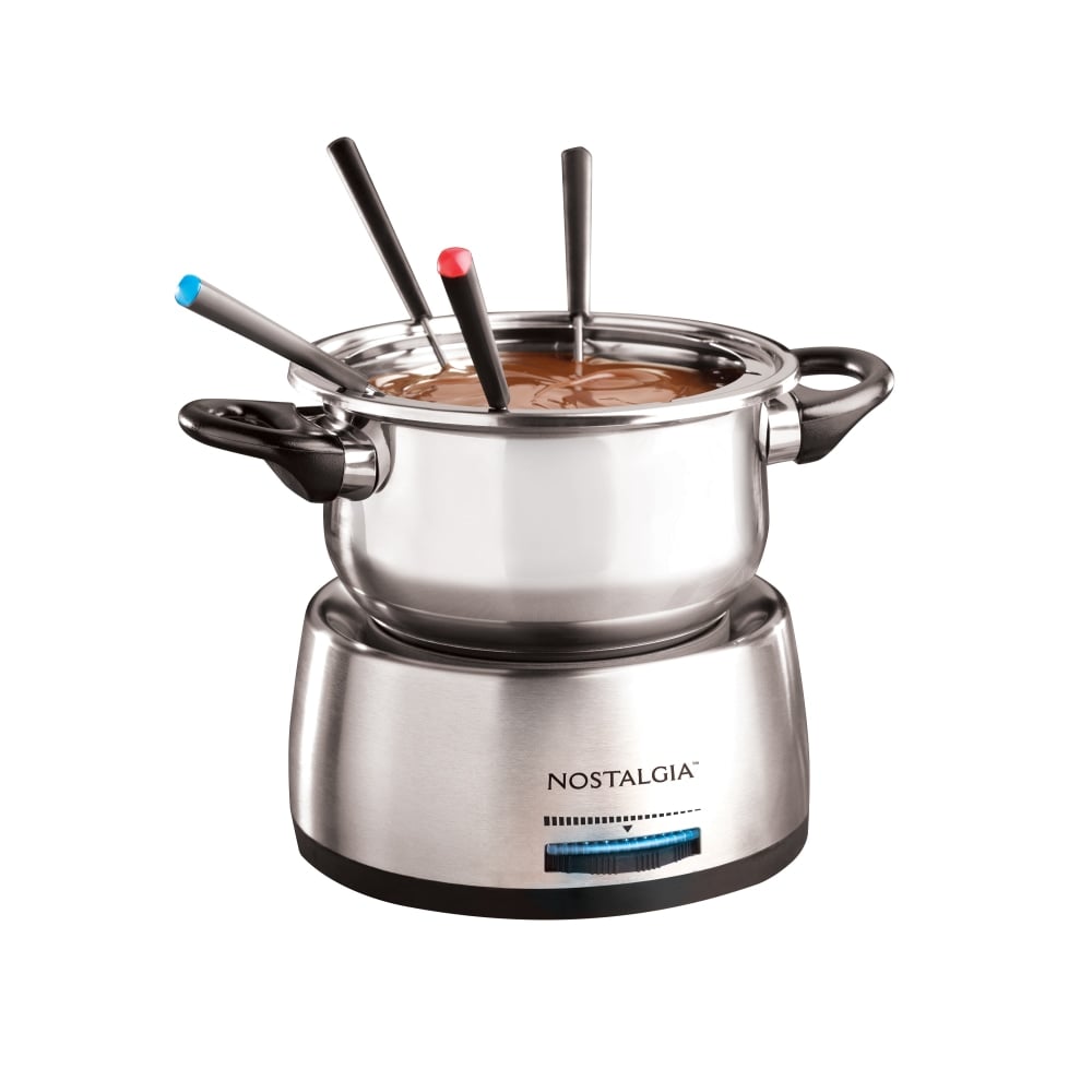 Nostalgia Electrics 6-Cup Stainless-Steel Electric Fondue Pot With Temperature Control MPN:FPS200