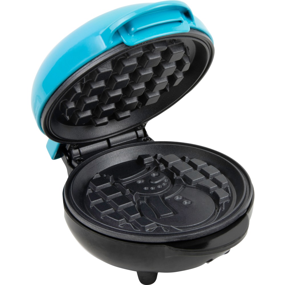 Nostalgia MyMini Personal Electric Waffle Maker, 3-3/4inH x 6-1/2inW x 5-1/4inD, Blue Snowman MPN:MWFSNMN5BL