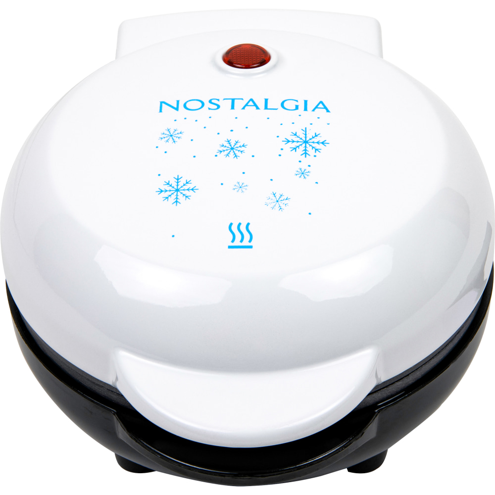 Nostalgia MyMini Personal Electric Waffle Maker, 3-3/4inH x 6-1/2inW x 5-1/4inD, White Snowflake MPN:MWFSNWFLK5WH
