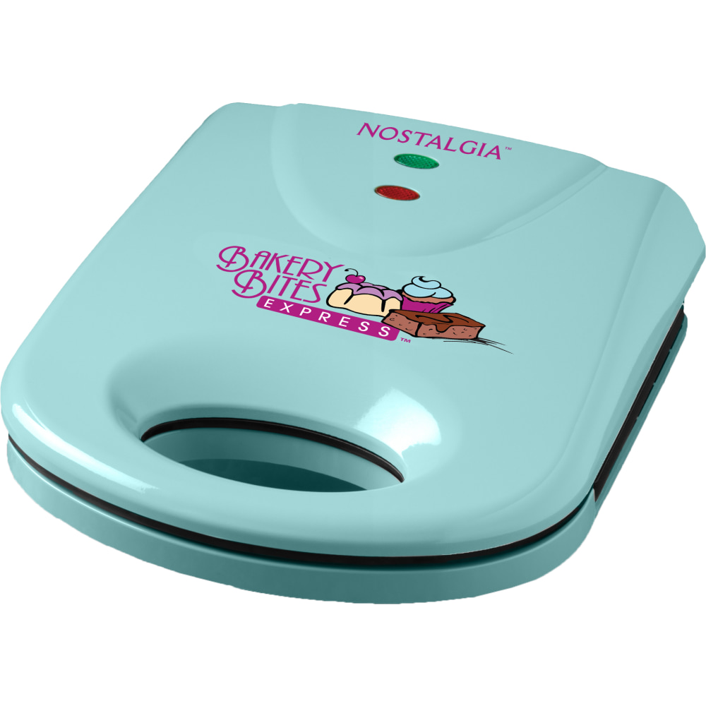 Nostalgia Electrics NBBE4BL 4-in-1 Bakery Bites Dessert Maker, 6-3/4in x 12-1/16in, Blue MPN:NBBE4BL