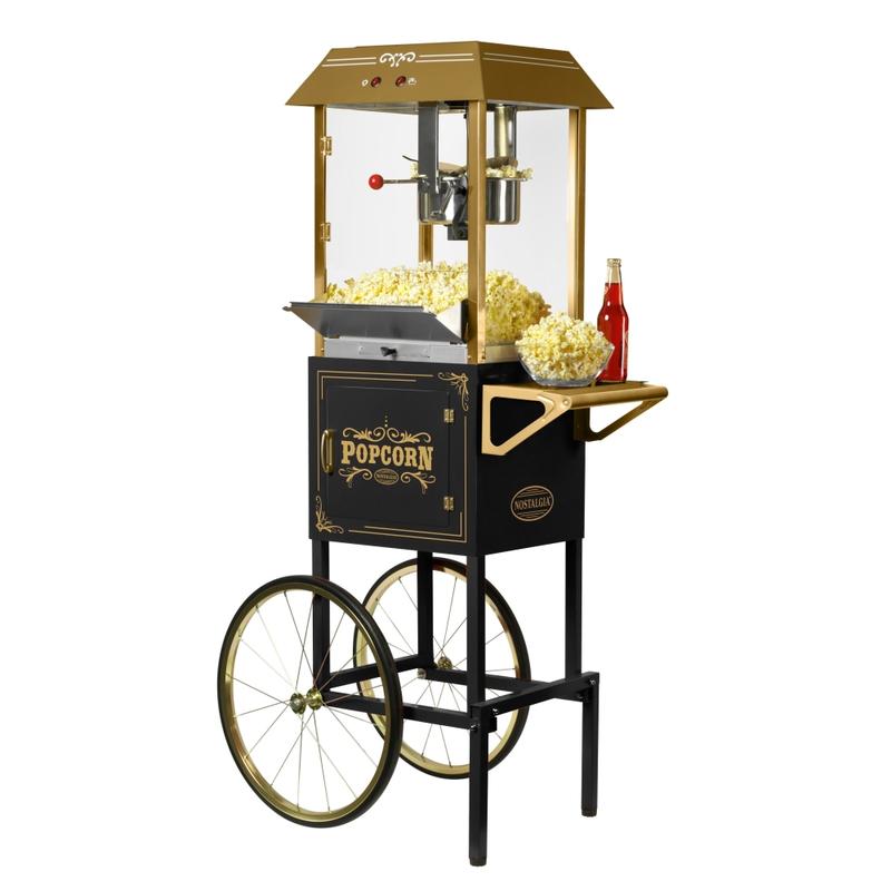 Nostalgia Electrics NKPCRT10 Vintage Professional Popcorn Cart, Black MPN:NKPCRT10BK