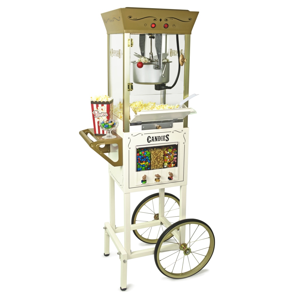 Nostalgia Electrics NKPCRTCD8IVY Popcorn Cart, Ivory MPN:NKPCRTCD8IVY