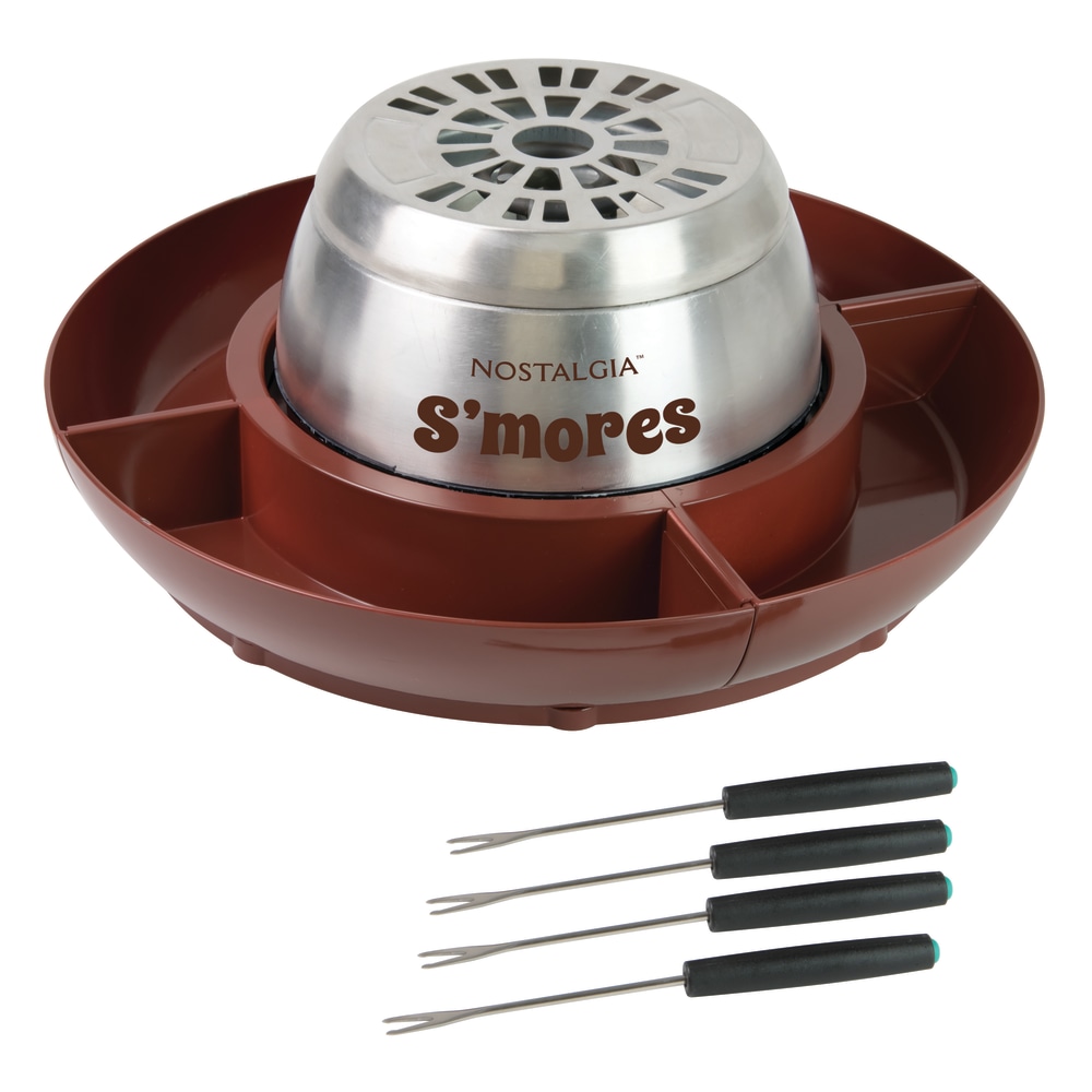 Nostalgia Electrics NLSM4BR Indoor Electric Stainless Steel Smores Maker, Brown MPN:NLSM4BR