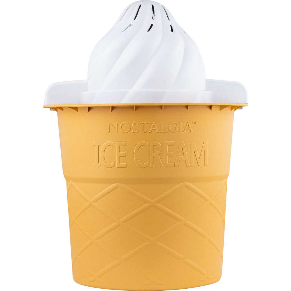 Nostalgia 4-Quart Swirl Cone Ice Cream Maker, Vanilla White MPN:NPICMSC4VNL