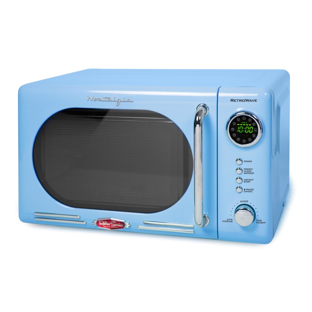 Nostalgia NRMO7BL6A Retro Counter-Top Microwave Oven, 0.7 Cu. Ft., Blue MPN:NRMO7BL6A