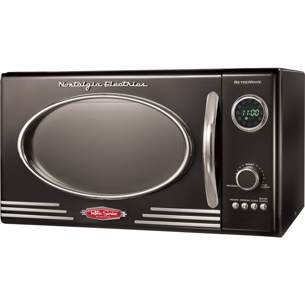 Nostalgia NRMO9BK Retro Microwave Oven, 0.9 Cu. Ft., Retro Black MPN:NRMO9BK