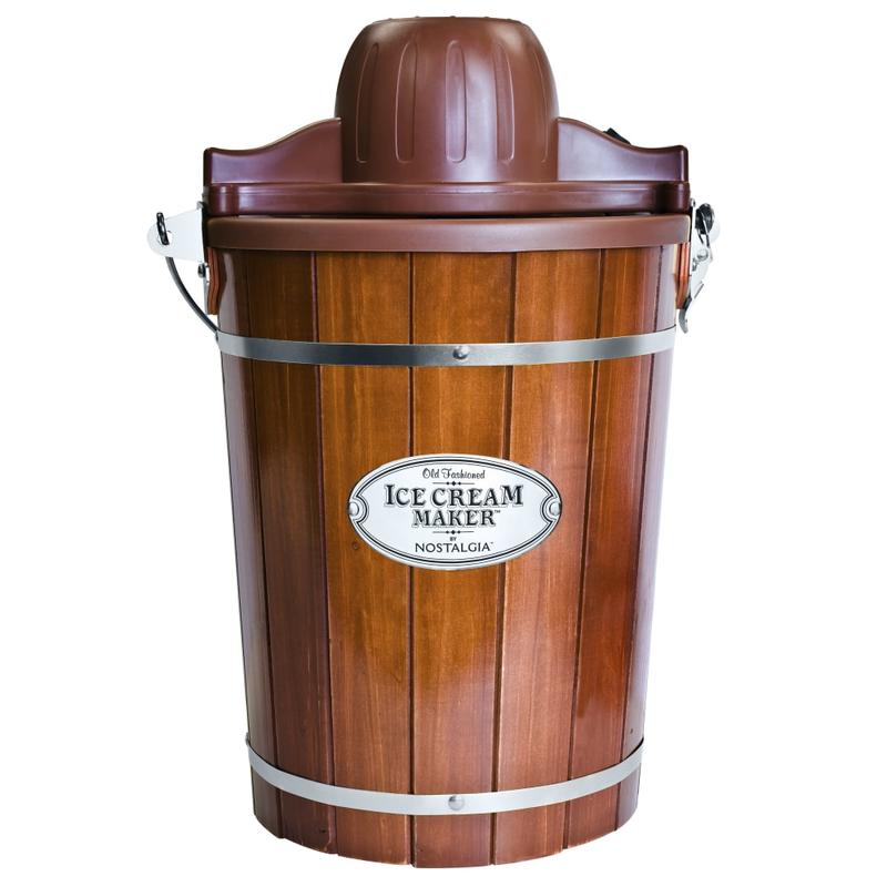 Nostalgia Electrics 6-Qt Wood Bucket Ice Cream Maker, Woodgrain MPN:NWICM6DB