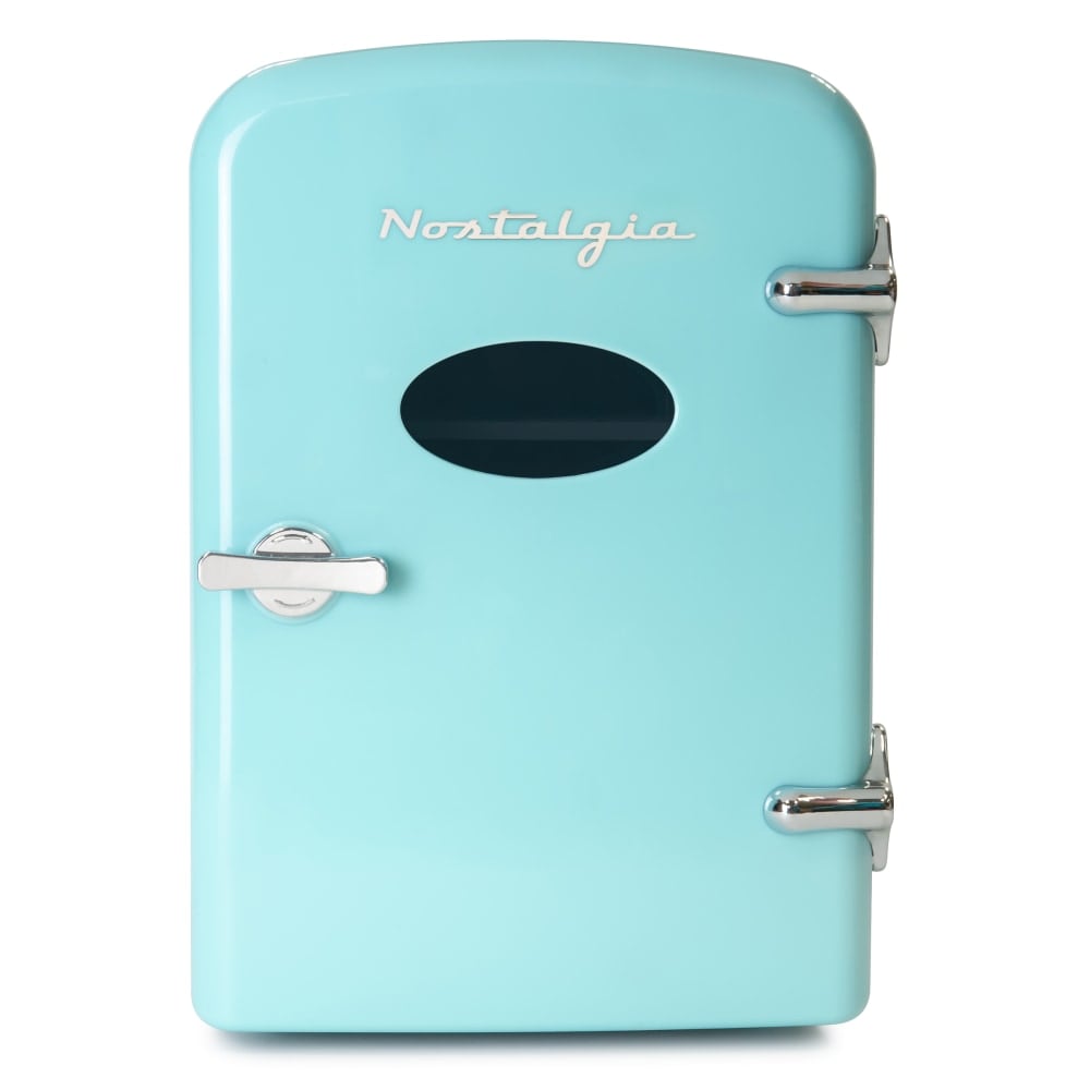 Nostalgia Electrics Retro 6-Can 0.14 Cu Ft Personal Cooling And Heating Refrigerator With Carry Handle, Aqua MPN:RF6RRAQ