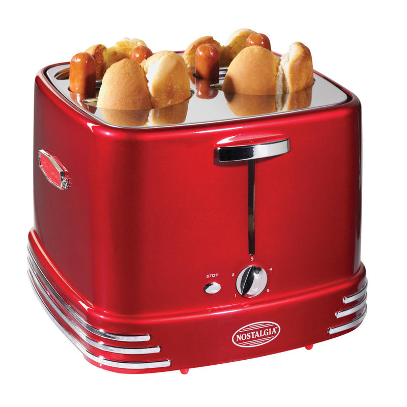 Nostalgia Electrics 4 Hot Dogs And Buns Pop-Up Toaster, Retro Red MPN:RHDT800RETRORED