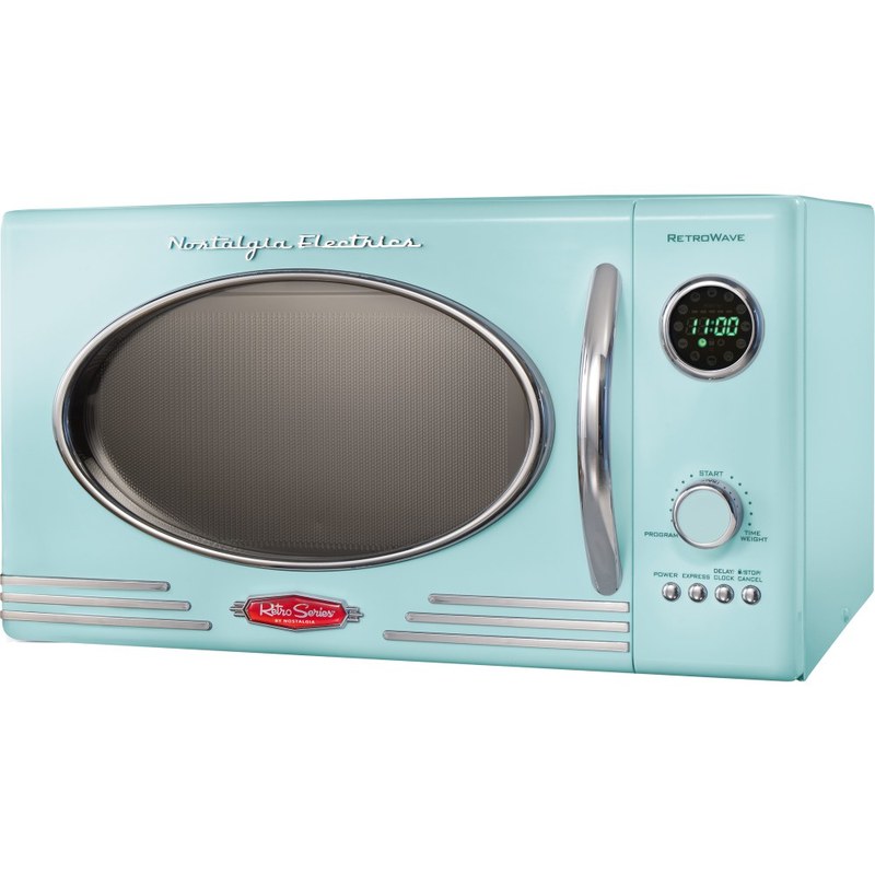 Nostalgia Electrics Retro 0.9 Cu Ft 800-Watt Countertop Microwave, Aqua MPN:RMO4AQ