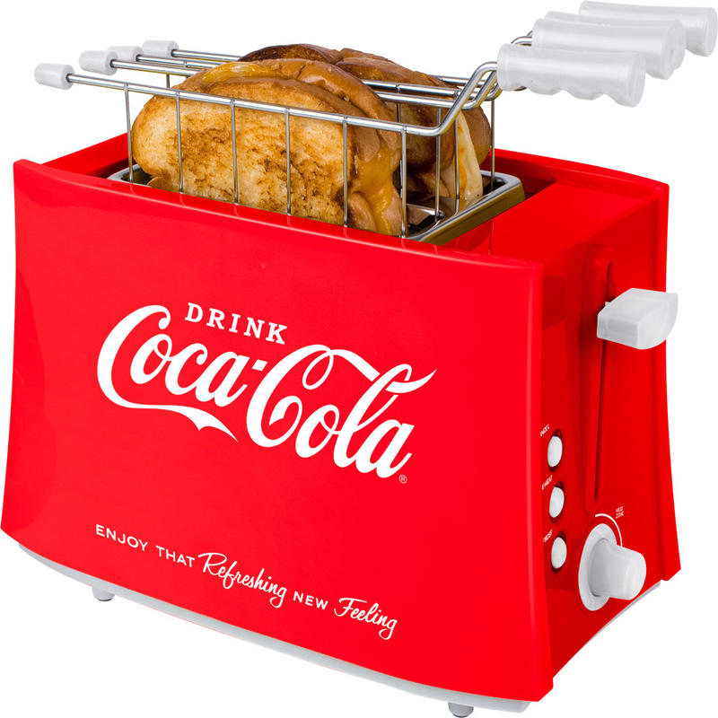 Nostalgia Electrics Coca-Cola Grilled Cheese Toaster With Easy-Clean Toaster Baskets, Red MPN:TCS2CK
