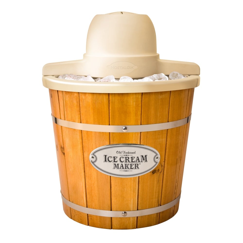 Nostalgia Electrics WICM4L Electric Wood Bucket Ice Cream Maker, Brown MPN:WICM4L