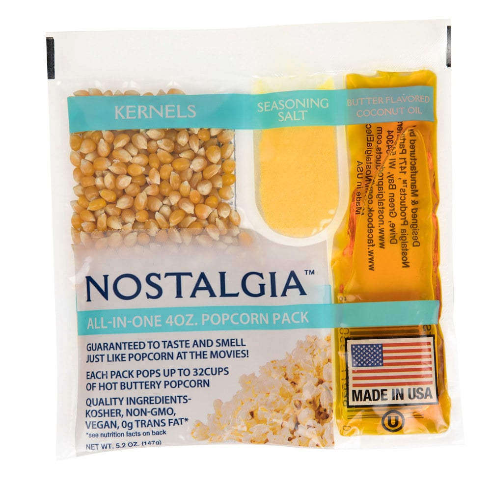 Nostalgia Electrics Best Tasting Premium Popcorn All-In-One Packs, 4 Oz, Case Of 24 Packs MPN:KPP424