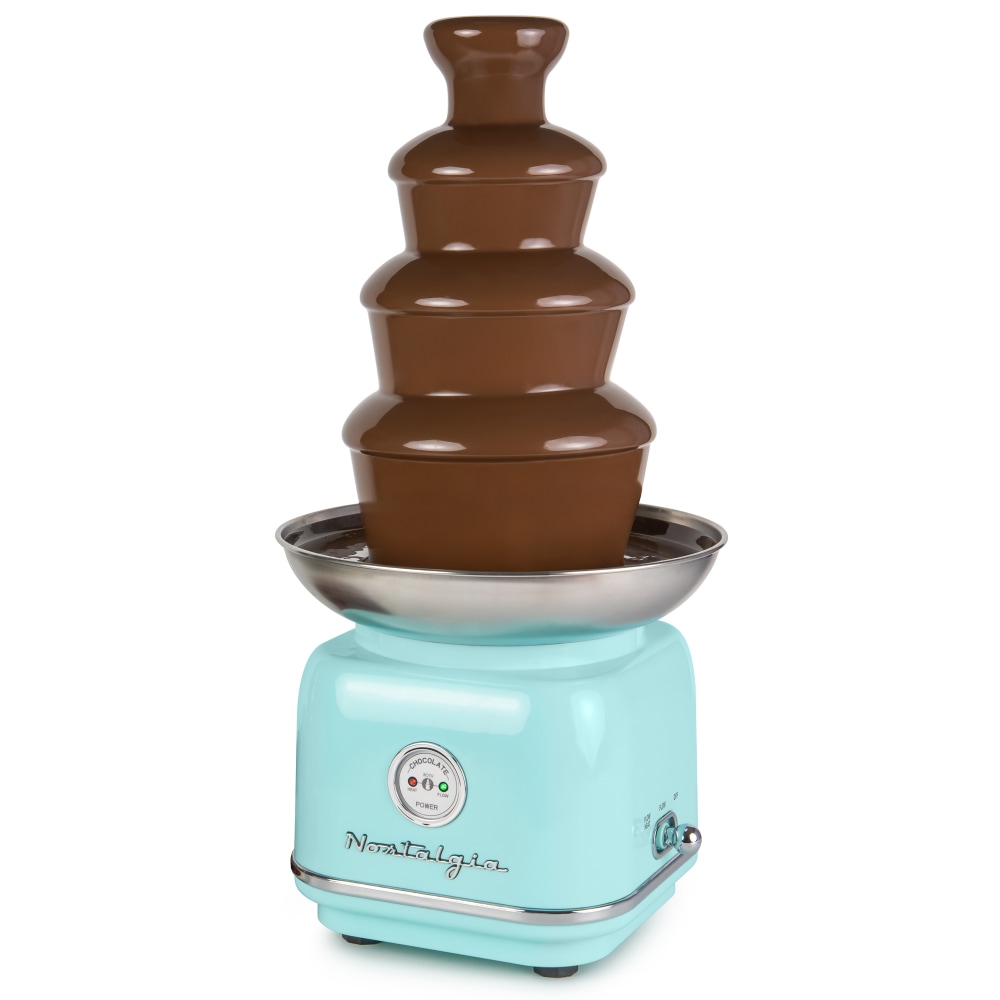 Nostalgia Electrics Classic Retro 4-Tier 2 Lb Chocolate Fondue Fountain, Aqua MPN:CLCF4AQ