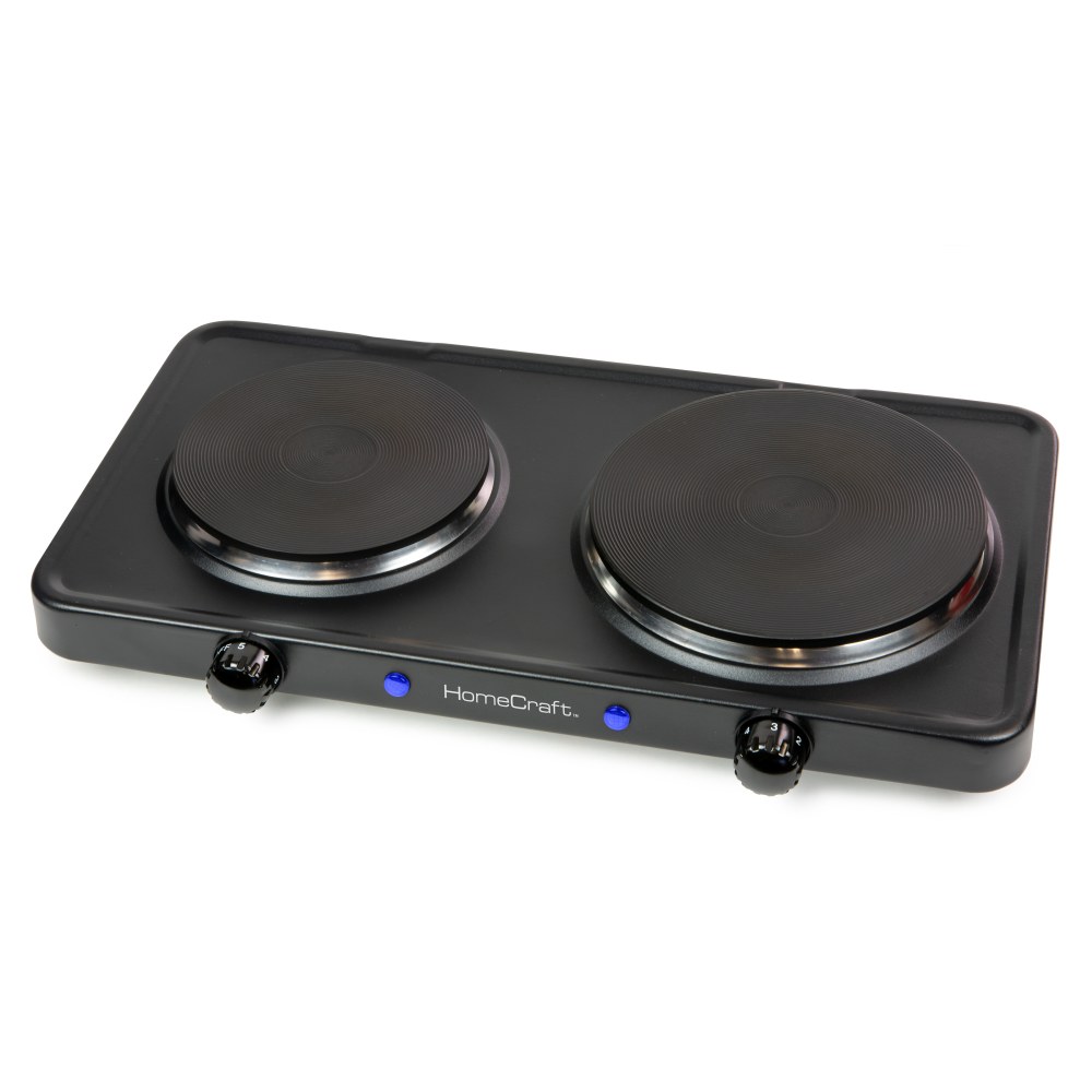 Nostalgia Electrics HomeCraft Double-Burner Hot Plate, Black MPN:HCDB15BK