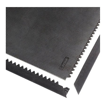 Heavy Duty Industrial Mat, Rubber, 3 ft W x 3 ft L, 1/2 in Thick MPN:040S0033BL