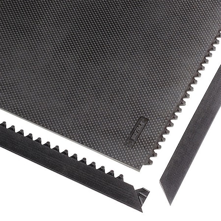 Female Mat Ramp Border, Rubber, 2 in W x 3 ft L, 1/2 in Thick MPN:041F0003BL