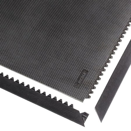 Male Mat Ramp Border, Rubber, 2 in W x 3 ft L, 1/2 in Thick MPN:041M0003BL